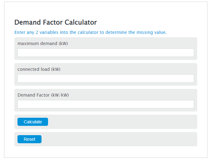 demand factor calculator