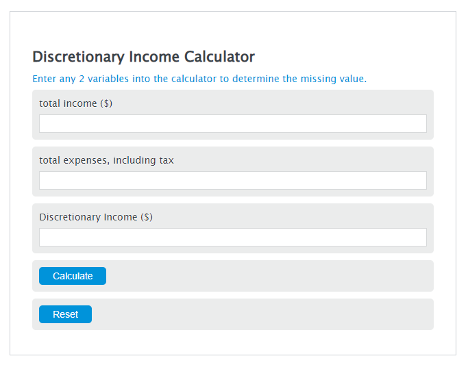 discretionary income calculator