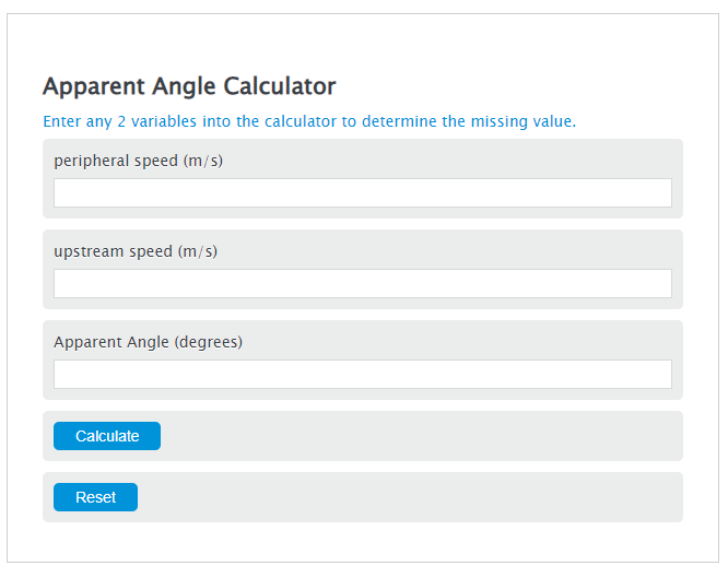 apparent angle calculator