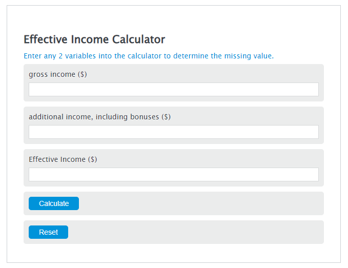 effective income calculator