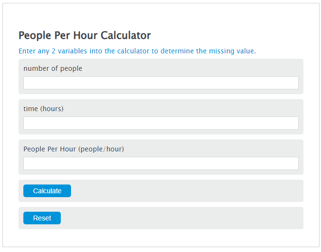 people per hour calculator