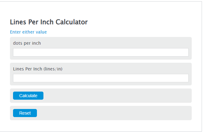 lines per inch calculator