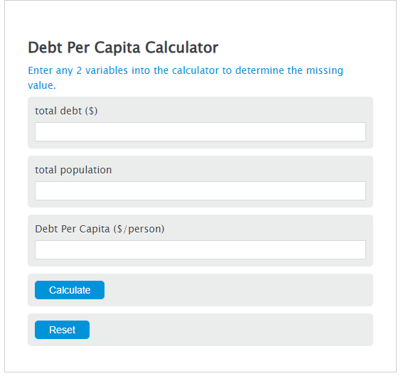 debt per capita calculator