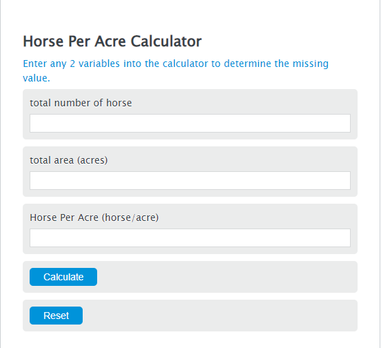 horse per acre calculator