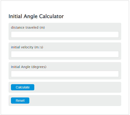 initial angle calculator