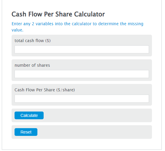 cash flow per share calculator