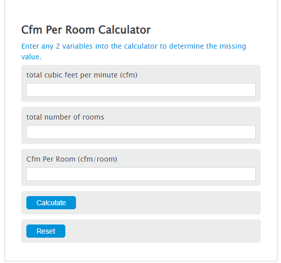 cfm per room calculator
