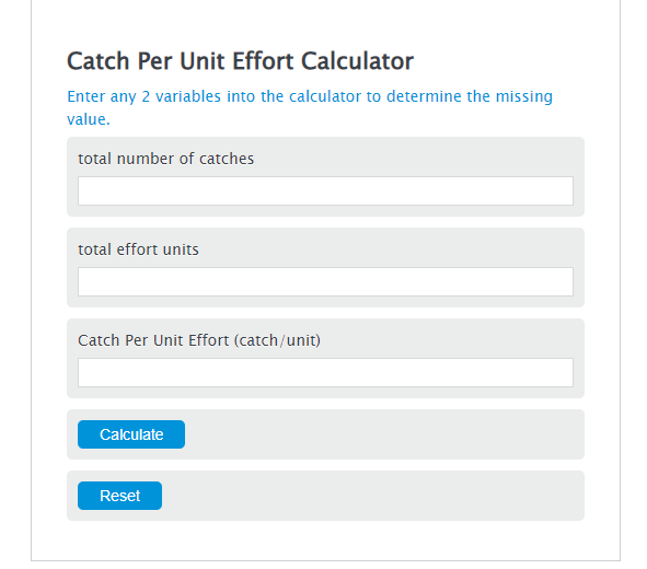 catch per unit effort calculator