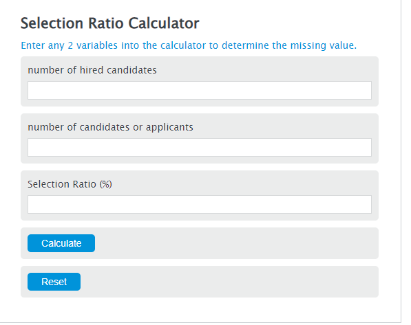 selection ratio calculator