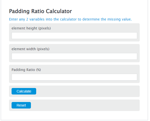 padding ratio calculator