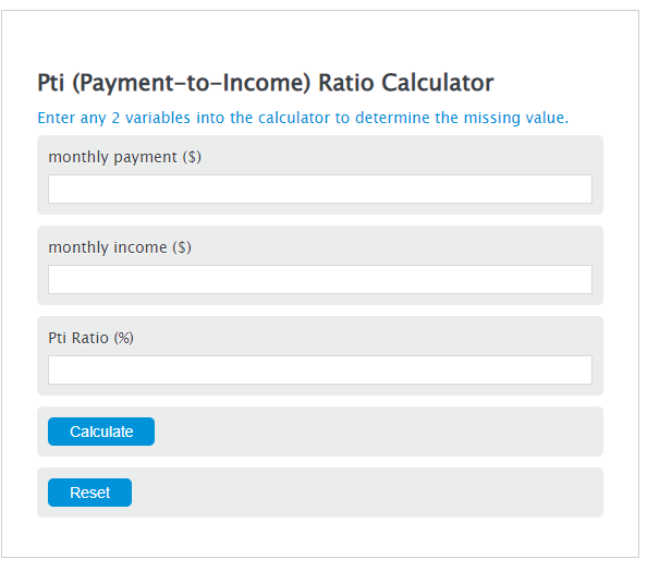 payment to income ratio calculator