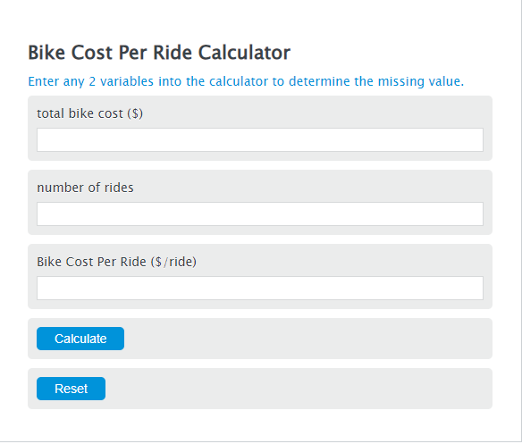 bike cost per ride calculator