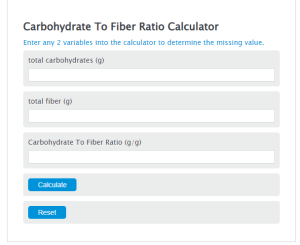 Carbohydrate To Fiber Ratio Calculator - Calculator Academy