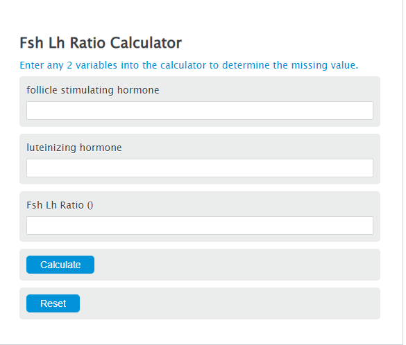 fsh lh ratio calculator