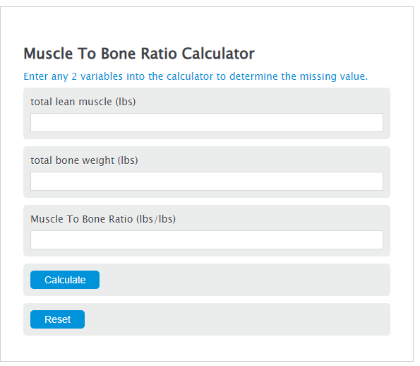 muscle to bone ratio calculator