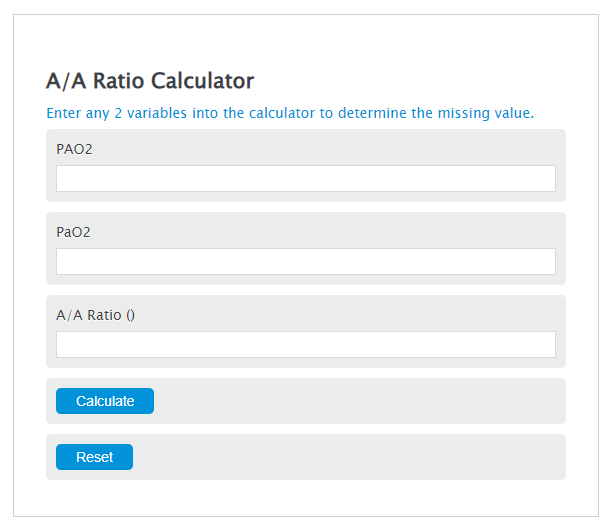 A/A ratio calculator