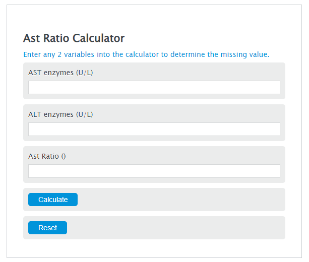 ast ratio calculator