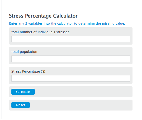 stress percentage calculator