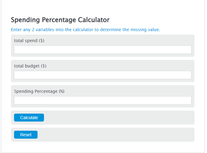 spending percentage calculator