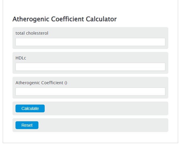 atherogenic coefficient calculator