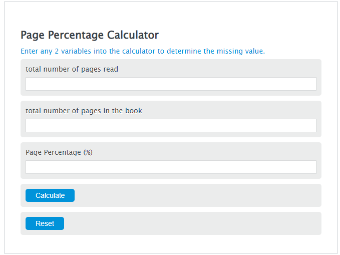 page percentage calculator