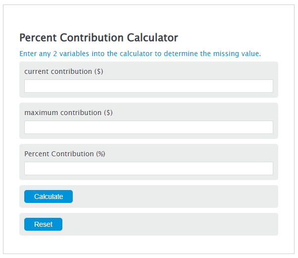 percent contribution calculator