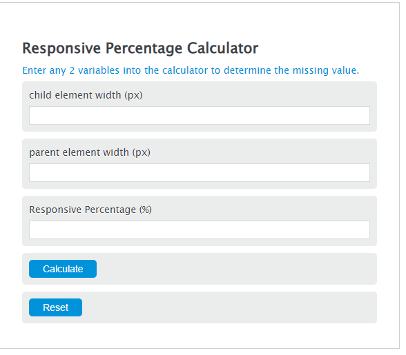 responsive percentage calculator