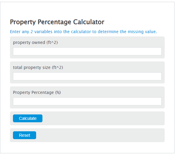 property percentage calculator