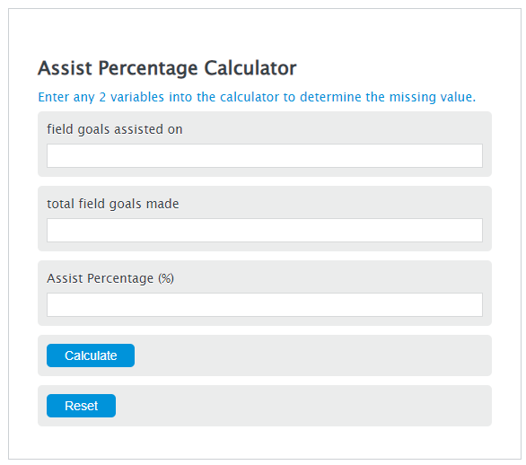 assist percentage calculator