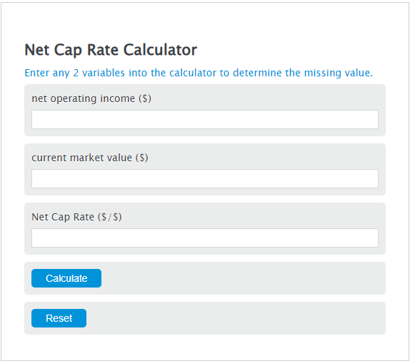 net cap rate calculator