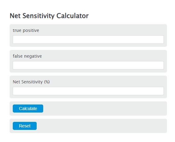 net sensitivity calculator