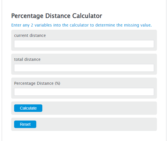 percentage distance calculator