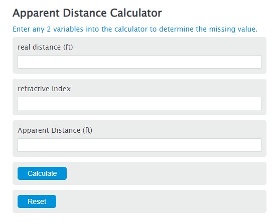 apparent distance calculator