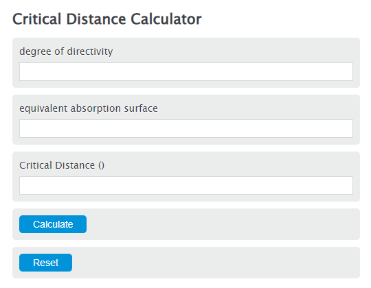 critical distance calculator