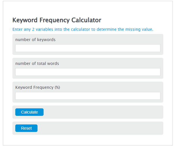 keyword frequency calculator