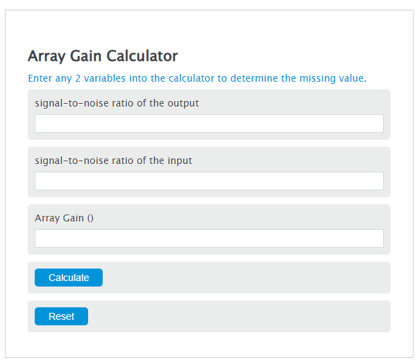 array gain calculator