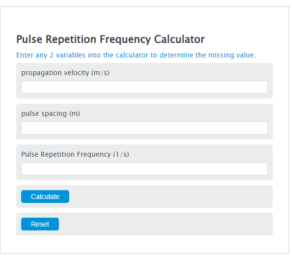 pulse repetition frequency calculator