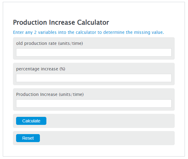 production increase calculator
