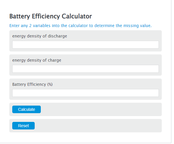battery efficiency calculator