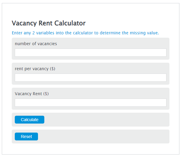 vacancy rent calculator
