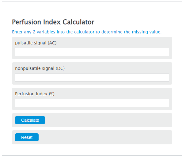perfusion index calculator