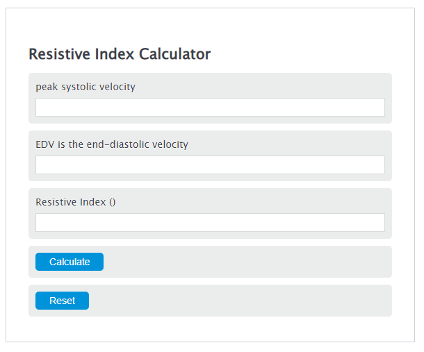 resistive index calculator