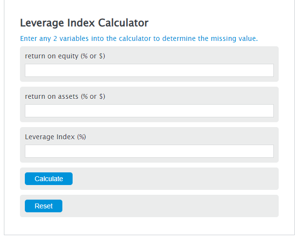 leverage index calculator