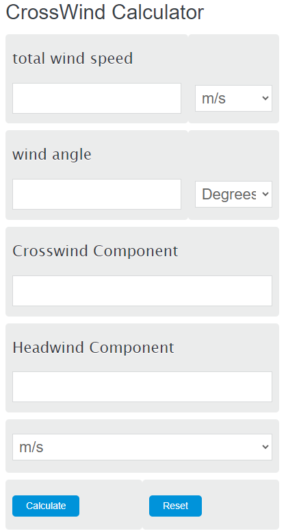 crosswind component calculator
