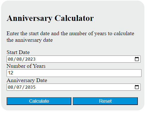 anniversary calculator
