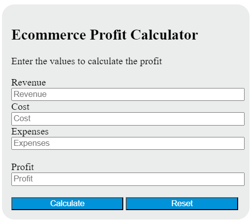 ecommerce profit calculator