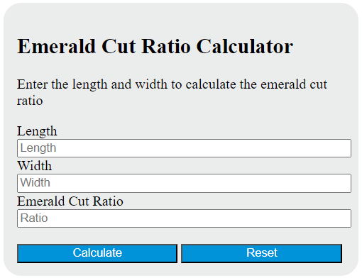 emerald cut ratio calculator