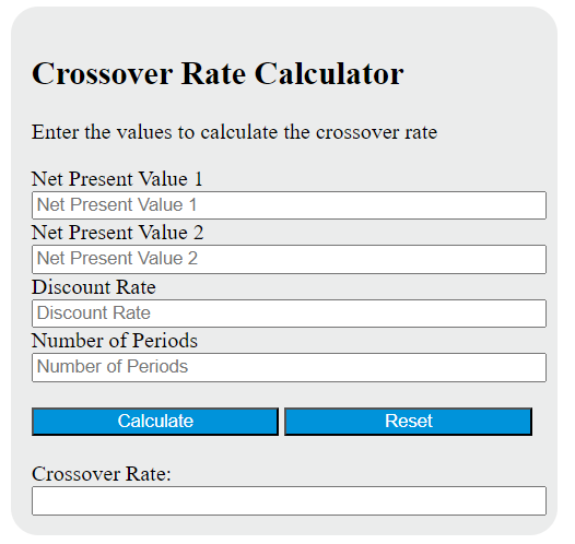 crossover rate calculator