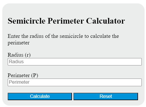 semicircle perimeter calculator