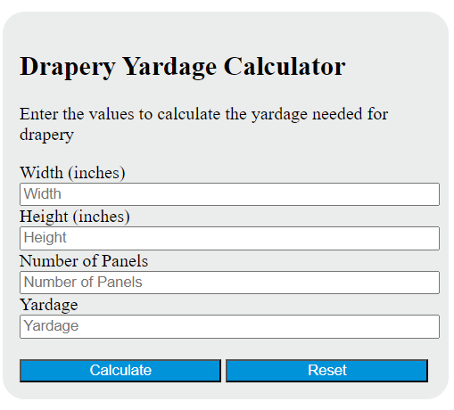 drapery yardage calculator